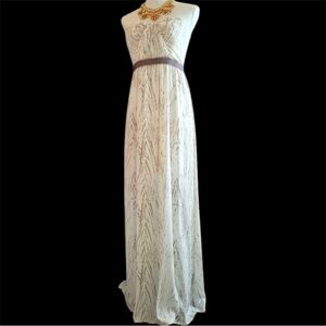 BCBGMaxAzria Formal Gown Prom Evening  Event Gala Strapless Flowy Chiffon